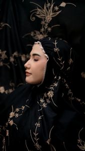 Mukena Dewasa Katun Premium & Bordir Latisha Bunga Teratai