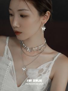 Original Design Double Layer Butterfly Clavicle Chain Pearl Necklace Fresh out Freshness Cool And Fashionable Womens Jewelry