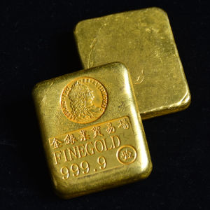 Ancient Chinese Gold Coin Decoration Bronze Cast Golden Block Simulation Display Piece Silver Bar Home Decor Lucky Symbol