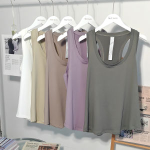 Áo Ba Lỗ Không Tay Rộng Rãi Cho Nữ LLOVE Yoga Thể Thao Thường Ngày Thoáng Khí Kiểu Dáng Chữ Y Áo Vest Mùa Hè Màu Trơn