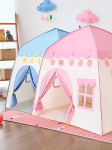 Lều Công Chúa Hoàng Tử Cho Bé – Mẫu Mới 2025 – 2 Màu Xanh Hồng – Vải Dày Cao Cấp