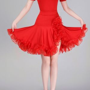 New Adult Latin Modern Social Dance Big Swing Skirt Three Step Jitterba Dance Skirt