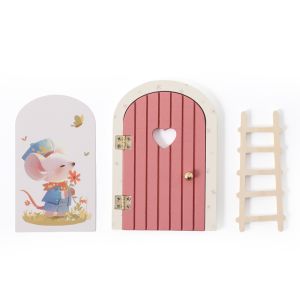 Wooden Miniature Elf Door Toy DIY Mini House Accessories Furniture Simulation Miniatures Toy Baby Pretend Play Toy Gift