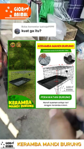 KERAMBA MANDI BURUNG bak mandi sangkar kotak mandi burung besi tebal