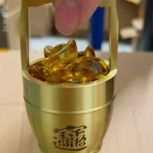 百福缸 一桶金 聚宝盆 黄铜实心满桶金 让您發發發 FENG SHUI 风水 聚宝盆 黄水晶 元宝 元寶 開運 招財 納福 招财聚财 办公室客厅 进家居收纳摆件