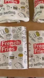 100Pcs Greaseproof Food Paper Bag For French Fries Chicken Donut Bag Disposable Sandwich Bag Wrapper Pouch Packaging