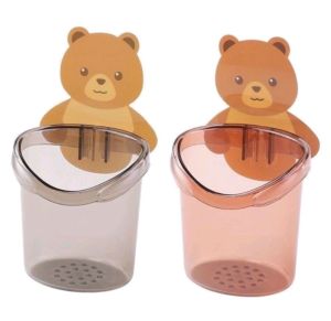Tempat Sikat Gigi Bear Tempel Dinding Holder Kamar Mandi Odol Brush Make Up Wadah Toilet