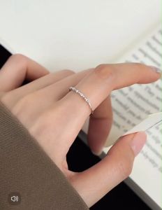 GLAMOR✨ Fine Flash Adjustable Silver Ring with Natural Diamond Accents