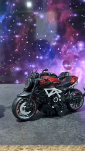 Diecast Miniatur Mainan Motor Sport Kawasaki Ninja Besi Metal Pullback