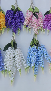 Real Touch Silk Artificial Hyacinth Flowers 5 Fork Long Stem Fake Flower Indoor Outdoor Wedding Backdrop Home Vase Decorative Florals