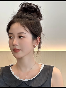 Elegant Round Cubic Zirconia Hoop Earrings Women Jewelry Set