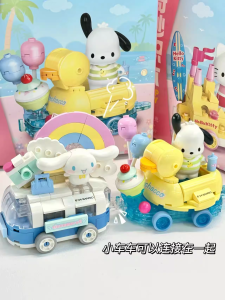 Hellokitty Coolromi Assembly Toy Model Display Music Box Gift Kawaii Anime Plastic Building Blocks Educational Toys for Kids