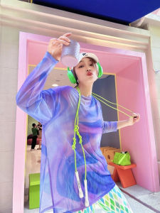 เสื้อคลุมกันแดดแขนยาวผ้าไหมน้ำแข็งแบบใหม่สำหรับผู้หญิงในช่วงฤดูร้อน ทรงหลวม ทรงยูจิน่า สำหรับออกกำลังกายในฟิตเนส โยคะ เสื้อตัวบน