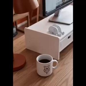 Ergonomic Semicircular 3-Drawer Desktop Storage Organizer | Monitor Stand Riser & Laptop Stand