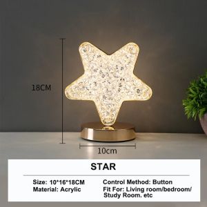 GGbingo dimming night light bedroom crystal touch light 3D moon light girl bedroom home décor aesthetic USB bedside LED ambiance