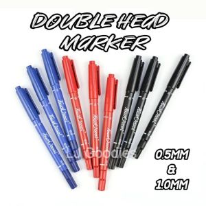 Double Headed Marker Pen / Twin Tip White Board Marker / Ultra-fine Thin Drawing Hook Line Marker Pen