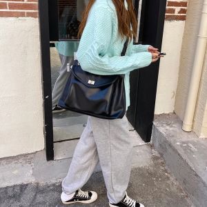 Fashion Women Shoulder Bag Soft PU Leather Tote Handbag Large Capacity Double Layer Crossbody Messenger Bags Female Stray Bag