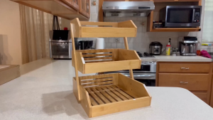 Wooden Fruit Basket with 2/3 Layers – Durable Easy-Assemble Countertop Stand