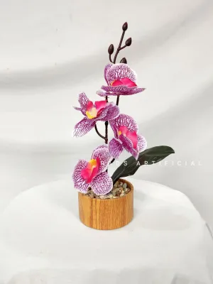 Bunga anggrek artificial + pot aesthetic