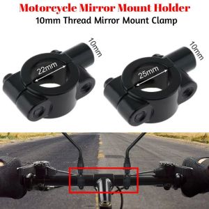 Motorcycle 22/25mm Rearview Handlebar Mirror Mount Holder Adapter Clamp Base Aluminum Rear View Mirror Bracket For 10mm Thread