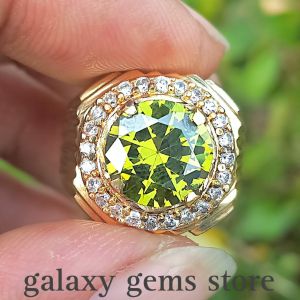 Cincin Batu Green Peridot  Mewah Elegan