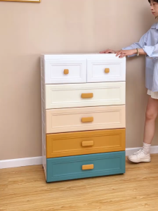 JOVNO 50CM Wide Durable Plastic Drawer Cabinet | Space Saving Storage Organizer for Clothes