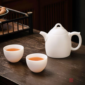 aochi | Handmade Chinese Vintage Style Sheep Fat Jade Ceramic Teapot