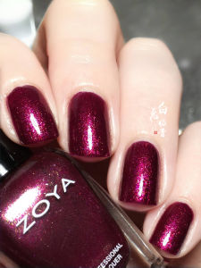 Zoya Britta No-Bake Metallic Nail Polish Fine Shimmer White Enhancing Purple Red Wine Color 15ml Long Lasting Glossy Finish