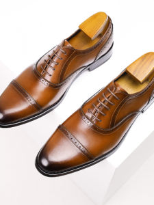 Brogue Genuine Leather Men Shoes Business Dress Casual British