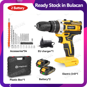 🔥Bulacan Stock🔥24PCS Set Drill Power Tool Electric Impact Drill 25+3 Torque Cordless Electric Screwdriver Woodworking Power Tool For Makita 18V Battery Pin