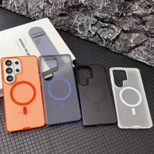 Ốp Lưng Điện Thoại Samsung Galaxy S25 Ultra Mỏng Trong Suốt Chống Trượt Có Vân Nhám Tương Thích Sạc Không Dây MagSafe