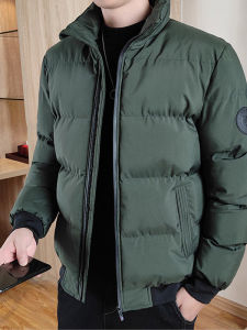 เสื้อแจ็คเก็ตผ้าฝ้ายขนเป็ดหนาสำหรับผู้ชาย ทรงหลวม ปกตั้ง ทรงเข้ารูป ป้องกันความหนาว ฤดูใบไม้ร่วง/ฤดูหนาว แฟชั่น เสื้อคลุมกันหนาว