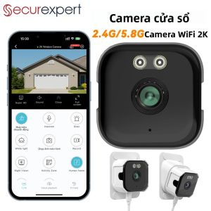 Camera Cửa Sổ 2K AI Phát Hiện Con Người Tầm Nhìn Ban Đêm Đủ Màu Ghi Hình 24/7 WiFi 2.4G/5.8G Âm Thanh Hai Chiều Hoạt Động Với Alexa Bảo Mật Trong Nhà/ngoài Trời