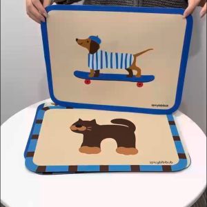 แผ่นรองจาน ที่้รองจาน 40*30cm แผ่นรองแก้ว กันลื่น แผ่นเสื่อดูดซับน้ำสไตล์มินิมอล dry mat