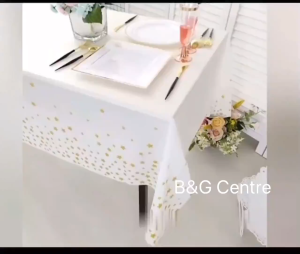 Disposable Waterproof Party Tablecloth Plastic Table Cover Kain Meja Parti Plastik Pakai Buang Kalis Air 一次性防水派对塑料桌布