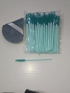 Bộ 51 Cọ Chuốt Mi Cong Uốn Được Màu Xanh Nhạt Kèm Bông Phấn Nhung Tam Giác Dùng Cho Việc Tạo Kiểu Lông Mày