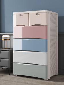 Thickened 66cm Childrens Chest of Drawers Baby Drawer Style Storage Cabinet Simple Wardrobe Bedroom Storage Cabinet Plastic Five Drawer