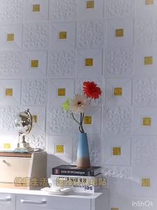 70cm*1/5/10m 3D Wall Sticker Stereo Ceiling Panel Roof Decor Foam Wallpaper Self-adhesive Wallpaper Waterproof Wall Decoration