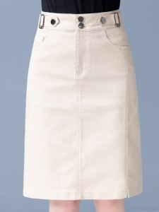 High Waist A-Line Mini Skirt for Women Casual Denim Split Skirts Spring Autumn New Style Bodycon Mid-Length Skirts