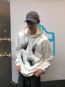 Bufanstudio Heavyweight Hardwearing Hoodie Couple Style Printed Casual Loose Fit Cotton Sweatshirt Youth Trend Autumn Wear