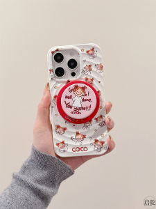 Qiguan Magnetic Absorption Wave Shell Coco Girl Stand iPhone 17/16 Case Compatible with Apple 15/14 pro Max 13 Two-In-One Cute Cartoon New Model