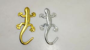 1 Pcs Lizard Gecko Funny 3D Car Sticker PVC Chromed Badge Emblem Car Decoration Automobile Decals Car-Styling Accessory