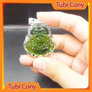 Mặt dây chuyền di lạc vui vẻ xanh lá viền trắng  M115-115-KT Tubi Cony