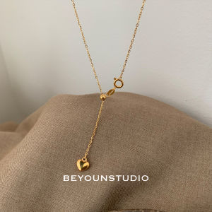 Adjustable Mini Heart Lockbone Necklace Gold Color Fashionable Elegant Titanium Steel Womens Jewelry Fresh out New Style