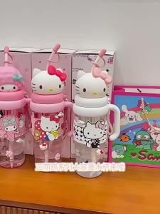 XW | X&W Sanrio Hello kitty Space Cup Large Ice King Straw Cup With Tea Separator Summer Cold drink cup Outdoor sports Water bottle