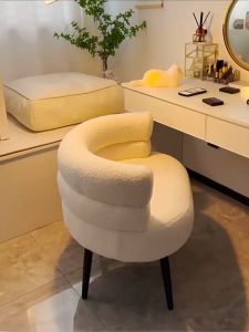 Cashmere Lazy Person Home Bedroom Chair Dresser Chair Girl Backrest Cosmetic Cas Single Sofa Chair