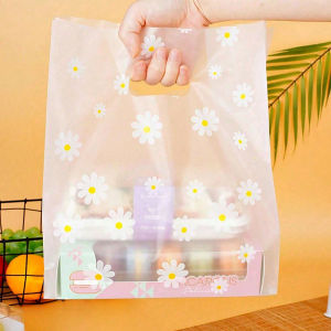50PCS/batch Daisy Small Transparent Plastic Bag Candy Bag Transparent Flower Biscuit Packaging Bag Gift Bag Shopping Bag