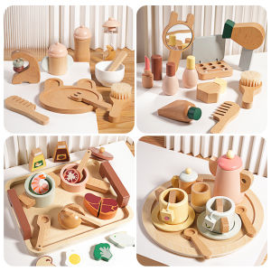 Wooden Pretend Play Kitchen Set Simulated Fruits and Vegetables
