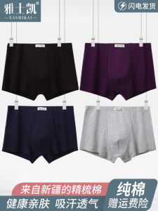 Mens Breathable Cotton Boxer Shorts Loose Fit Flat Angle Summer Underwear Comfortable Sporty mid Waist Pure Color Home Clothes