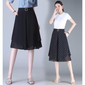 กางเกงขายาวผ้าชีฟองทรงหลวมเอวสูง ทรงหลวม ทรงหลวม ทรงหลวม กางเกงขายาวทรงลำลองสำหรับผู้หญิงในช่วงฤดูร้อนปี 2025